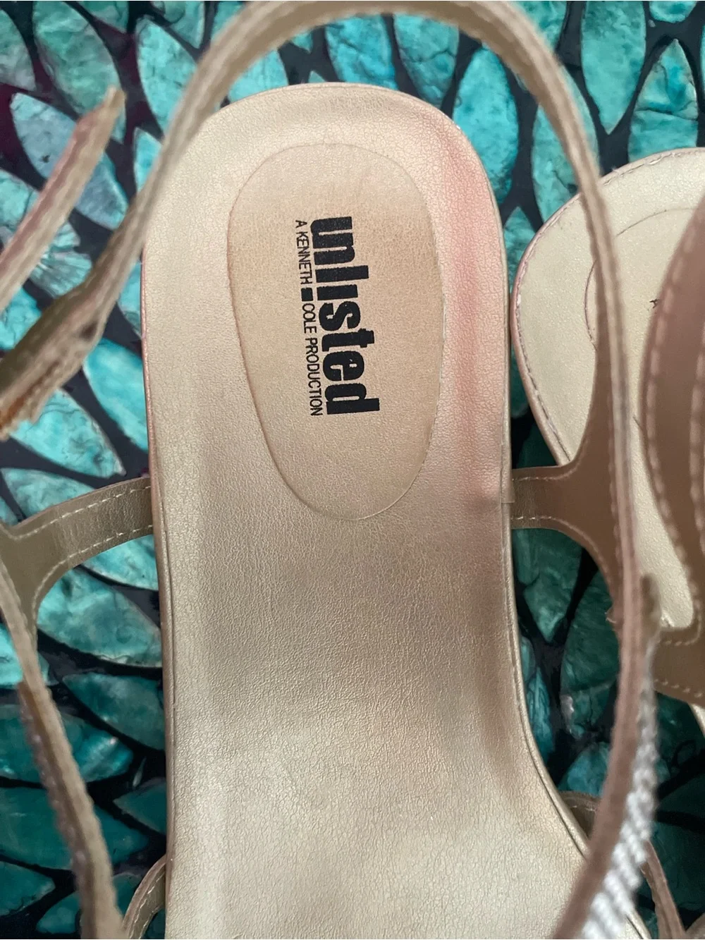 Kenneth Cole Gold Rhinestone-Strap Slingback Sandals